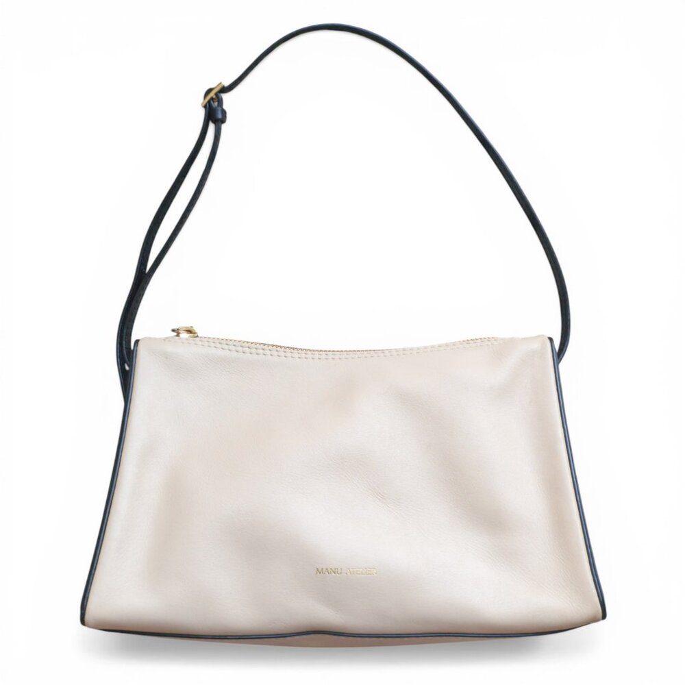 Manu Atelier Prism Soft Bag Ivory Leather Shoulder Bag Minimal Structured